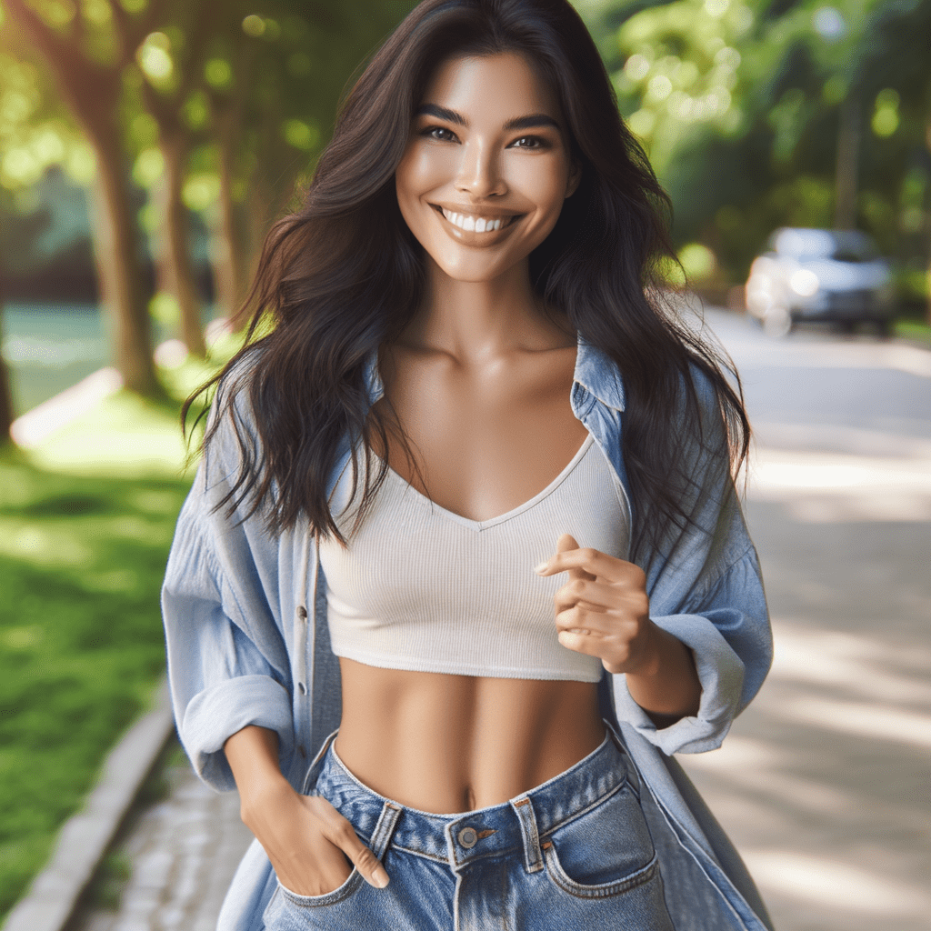 healthy female human with clothes on